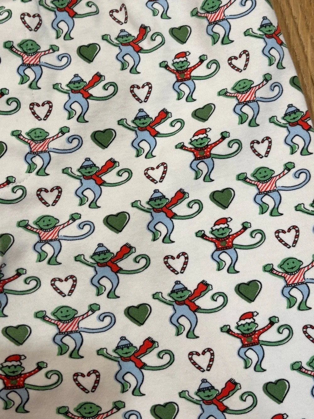 Roller Rabbit Christmas Heart Monkey Pajamas Pants